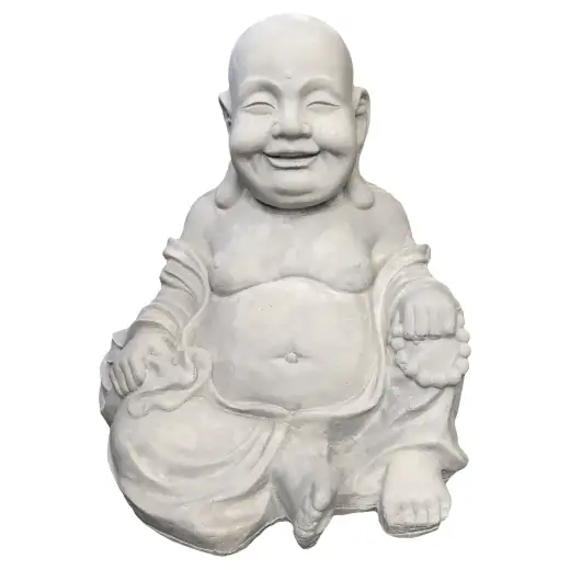 GRC Happy Buddha statues in white cement original color
